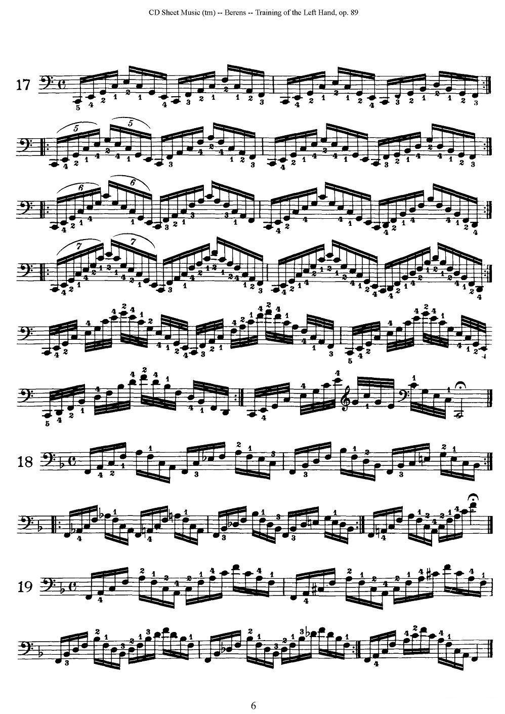 贝伦斯钢琴（左手训练）练习曲（上册46首）钢琴曲谱（图6）