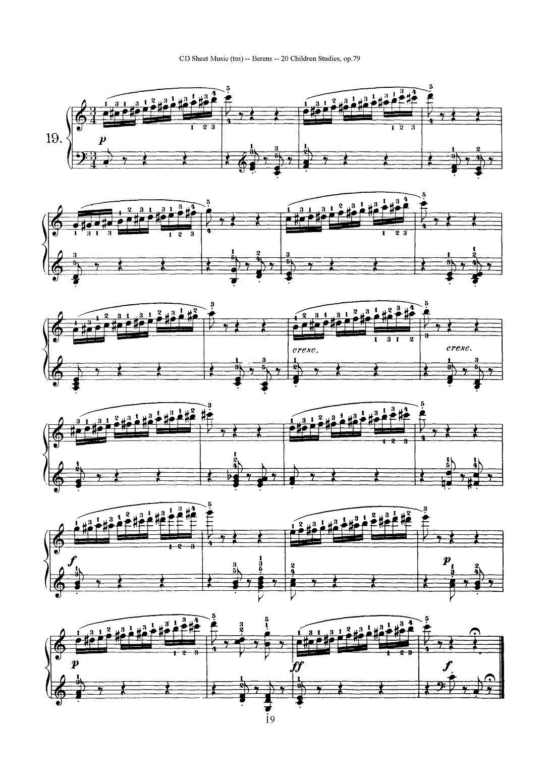 贝伦斯20首儿童钢琴练习曲（11—20）钢琴曲谱（图9）