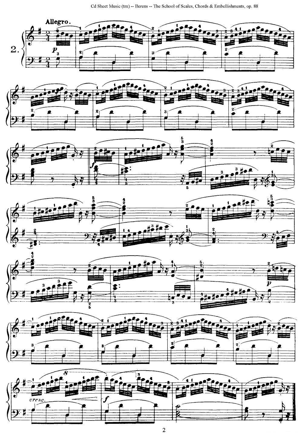 贝伦斯28首钢琴（和弦及装饰音）练习曲（1—5）钢琴曲谱（图2）