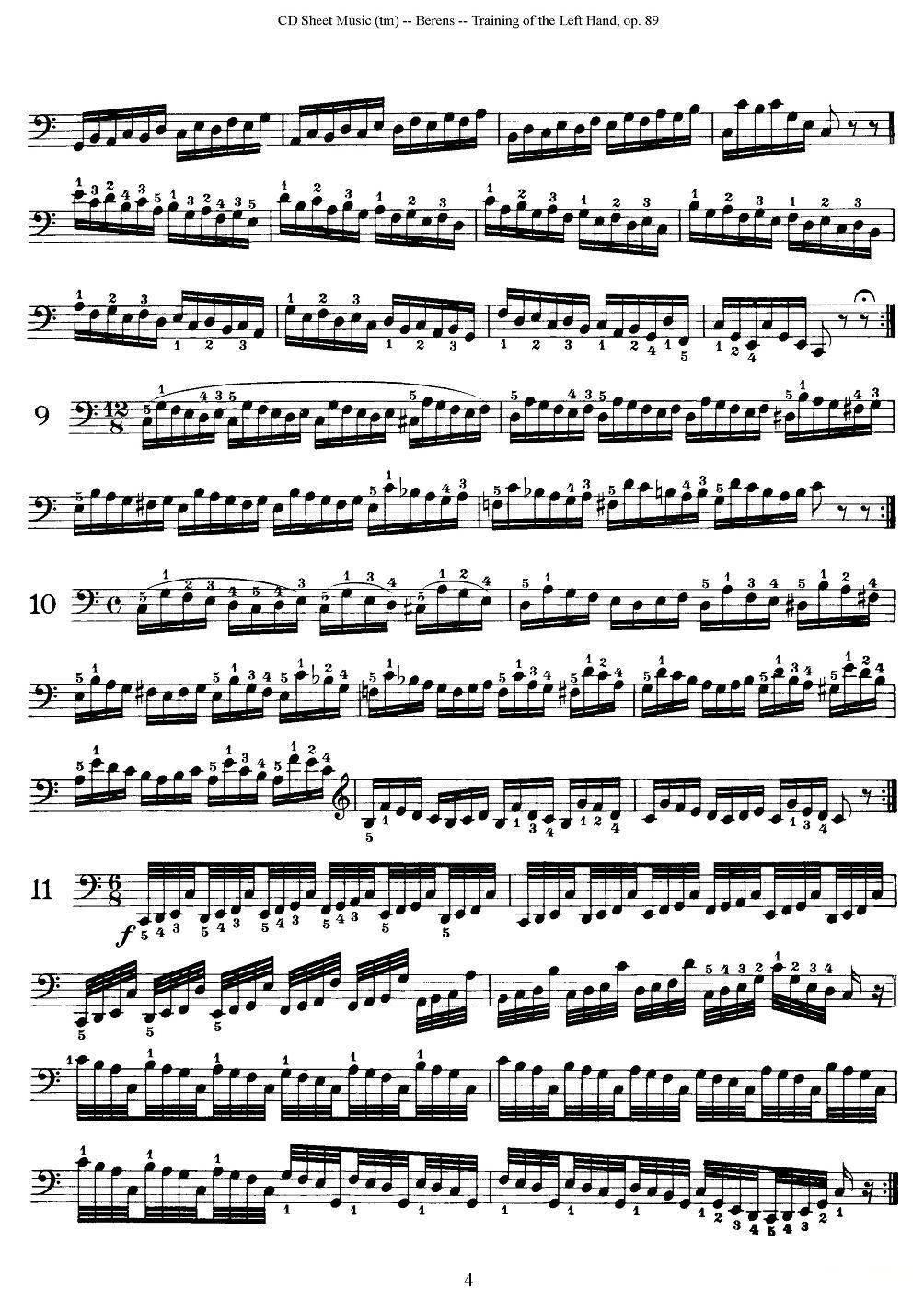 贝伦斯钢琴（左手训练）练习曲（上册46首）钢琴曲谱（图4）