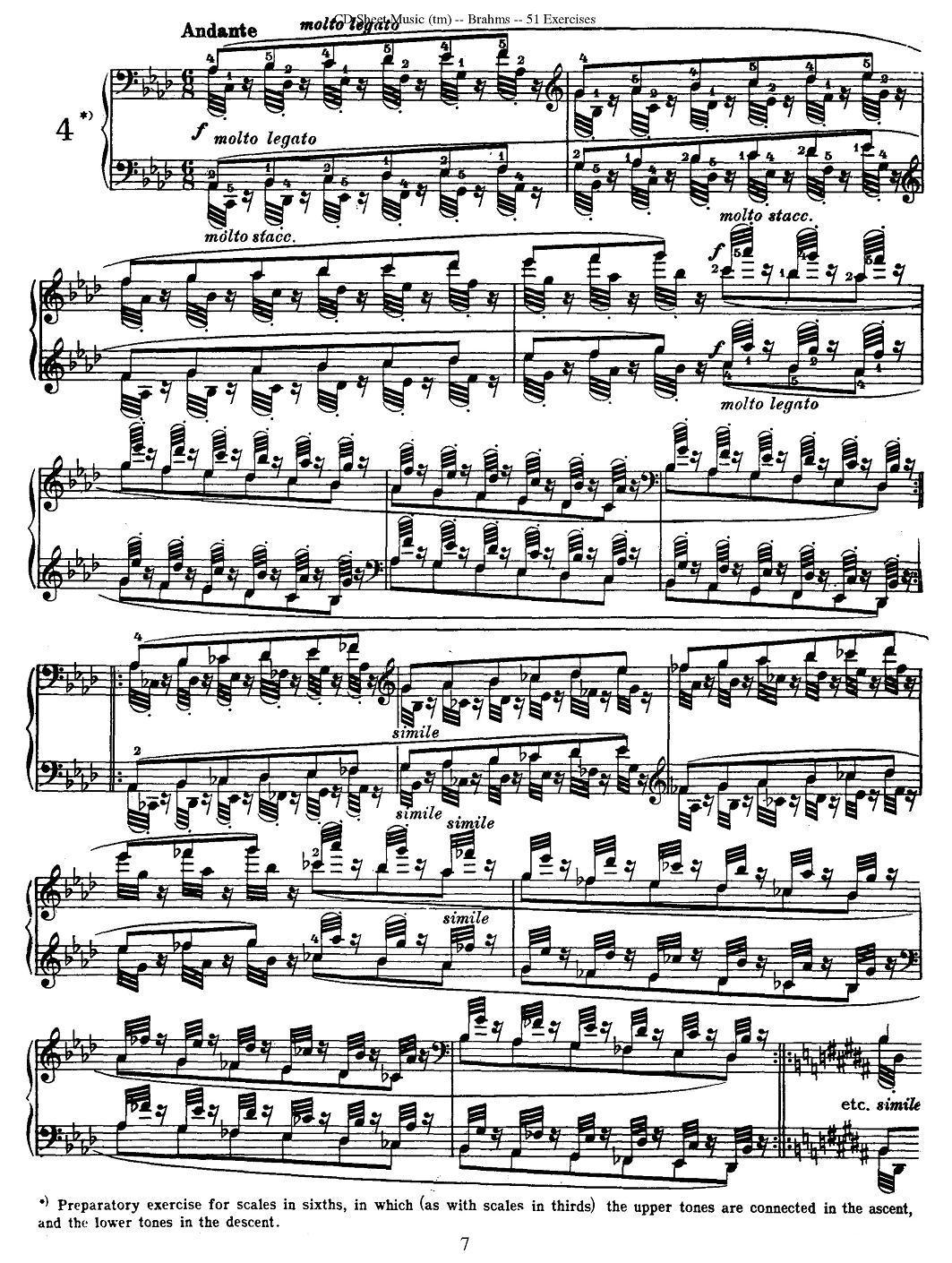 勃拉姆斯 - 51首练习曲（1—5）钢琴曲谱（图7）