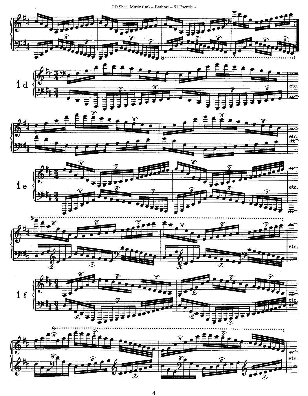 勃拉姆斯 - 51首练习曲（1—5）钢琴曲谱（图4）