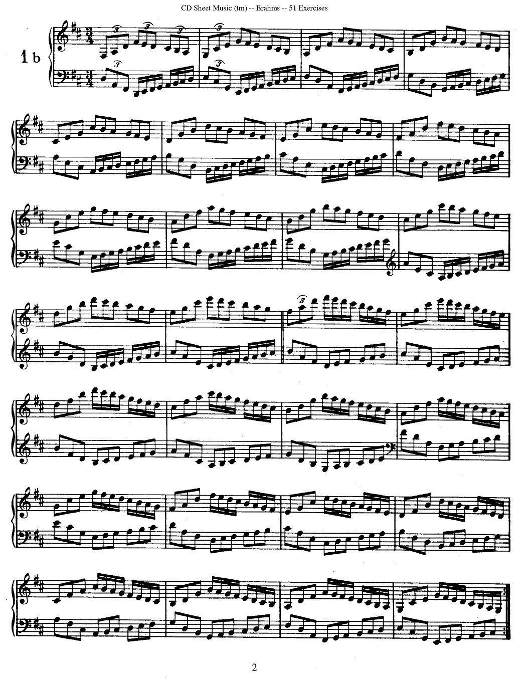 勃拉姆斯 - 51首练习曲（1—5）钢琴曲谱（图2）