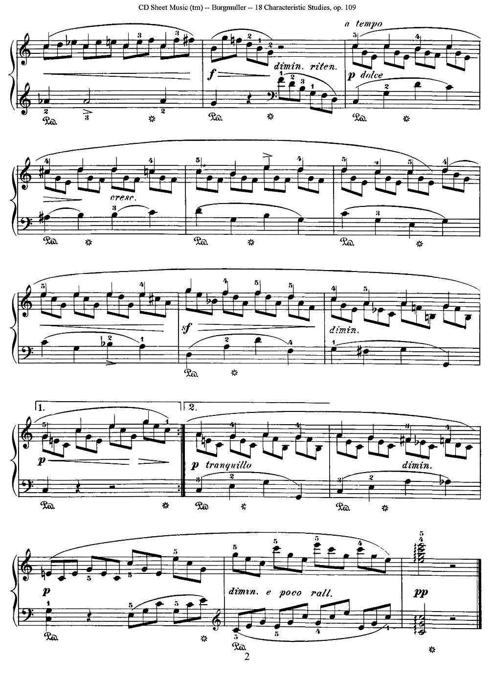 Burgmuller - 18 Characteristic Studies（1）钢琴曲谱（图2）