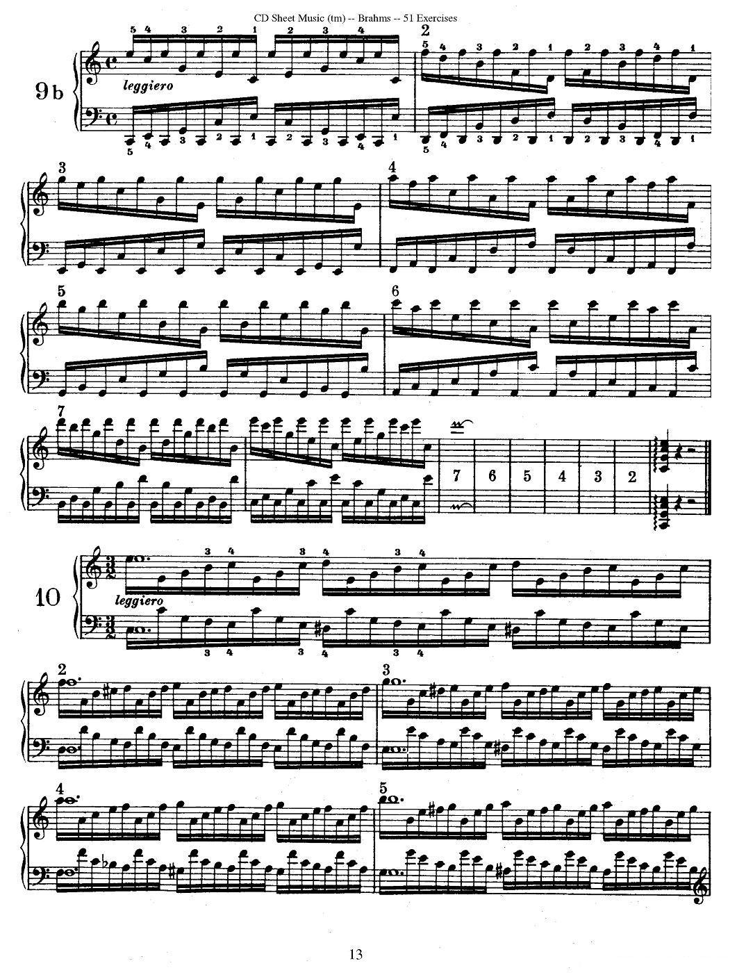 勃拉姆斯 - 51首练习曲（6—12）钢琴曲谱（图5）