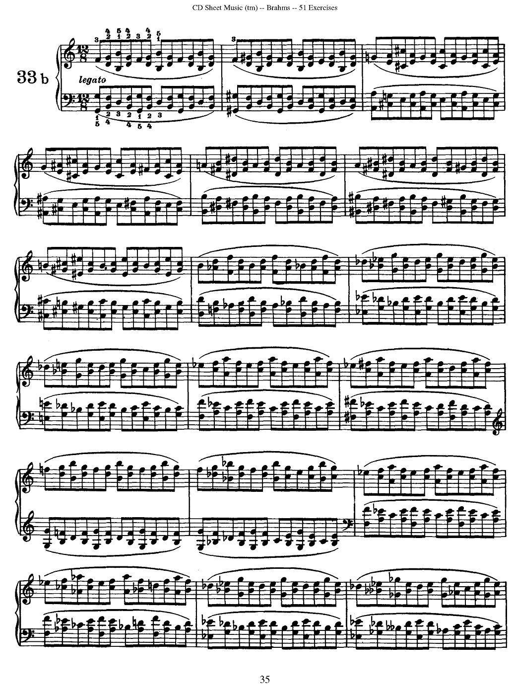 勃拉姆斯 - 51首练习曲（31—40a）钢琴曲谱（图3）