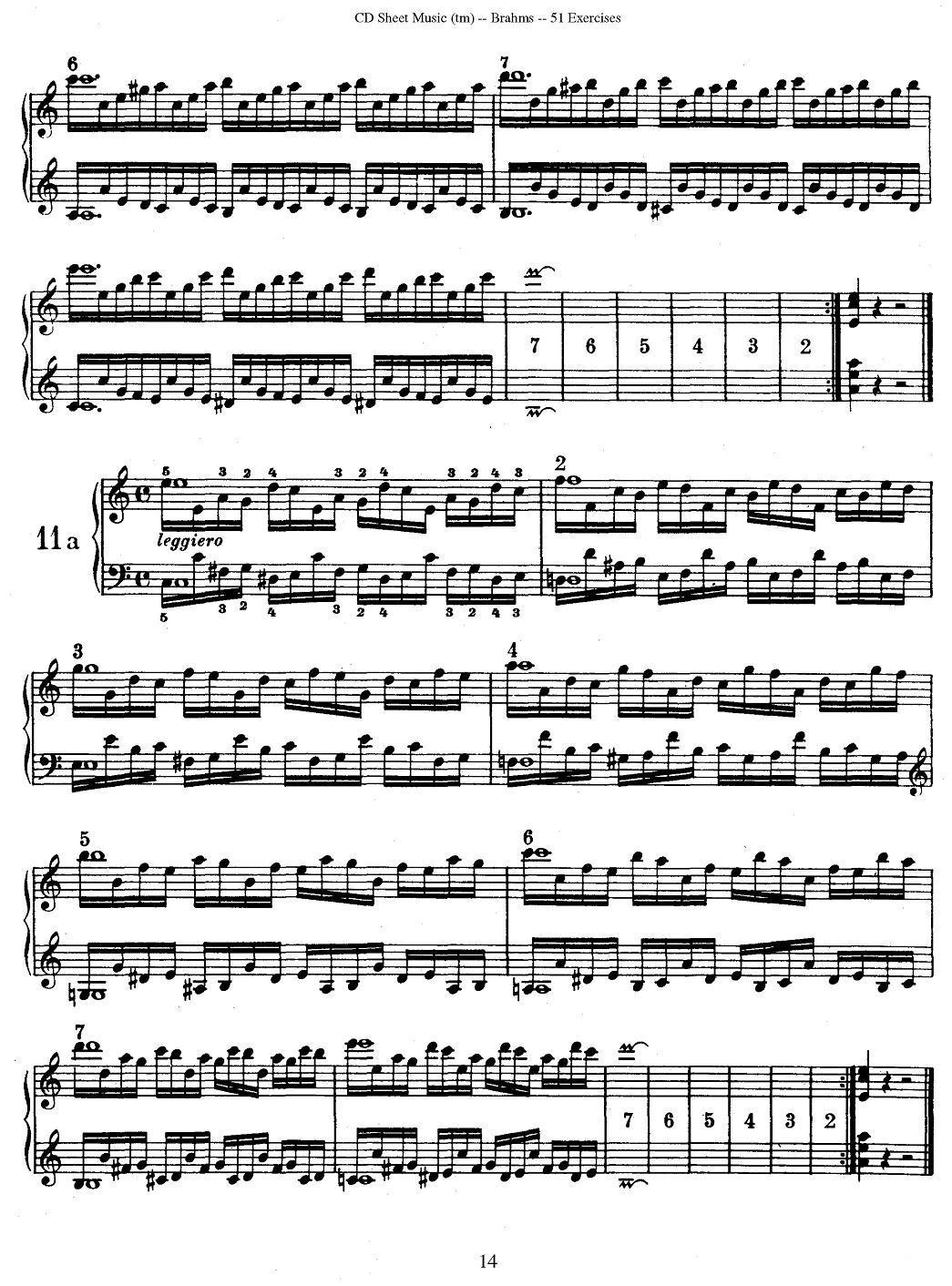 勃拉姆斯 - 51首练习曲（6—12）钢琴曲谱（图6）