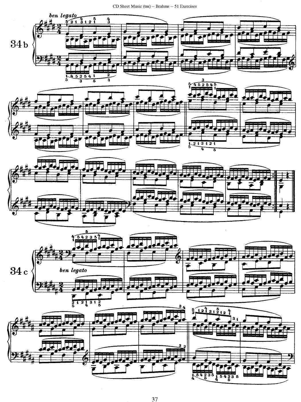 勃拉姆斯 - 51首练习曲（31—40a）钢琴曲谱（图5）