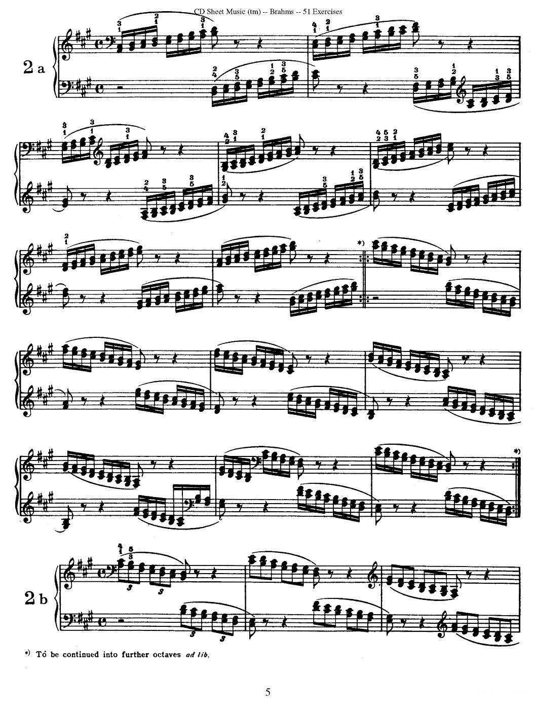 勃拉姆斯 - 51首练习曲（1—5）钢琴曲谱（图5）