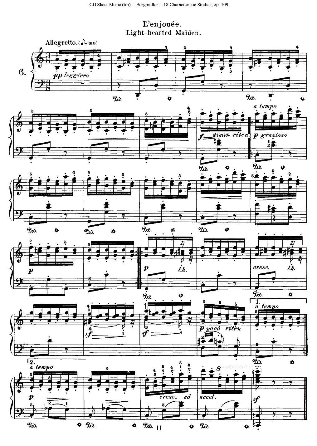 Burgmuller - 18 Characteristic Studies（6）钢琴曲谱（图1）