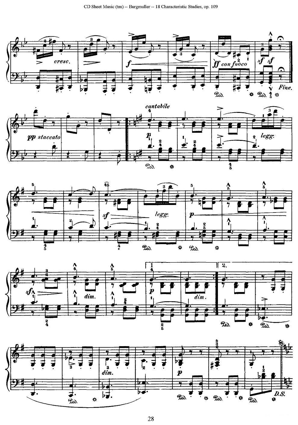 Burgmuller - 18 Characteristic Studies（15）钢琴曲谱（图2）