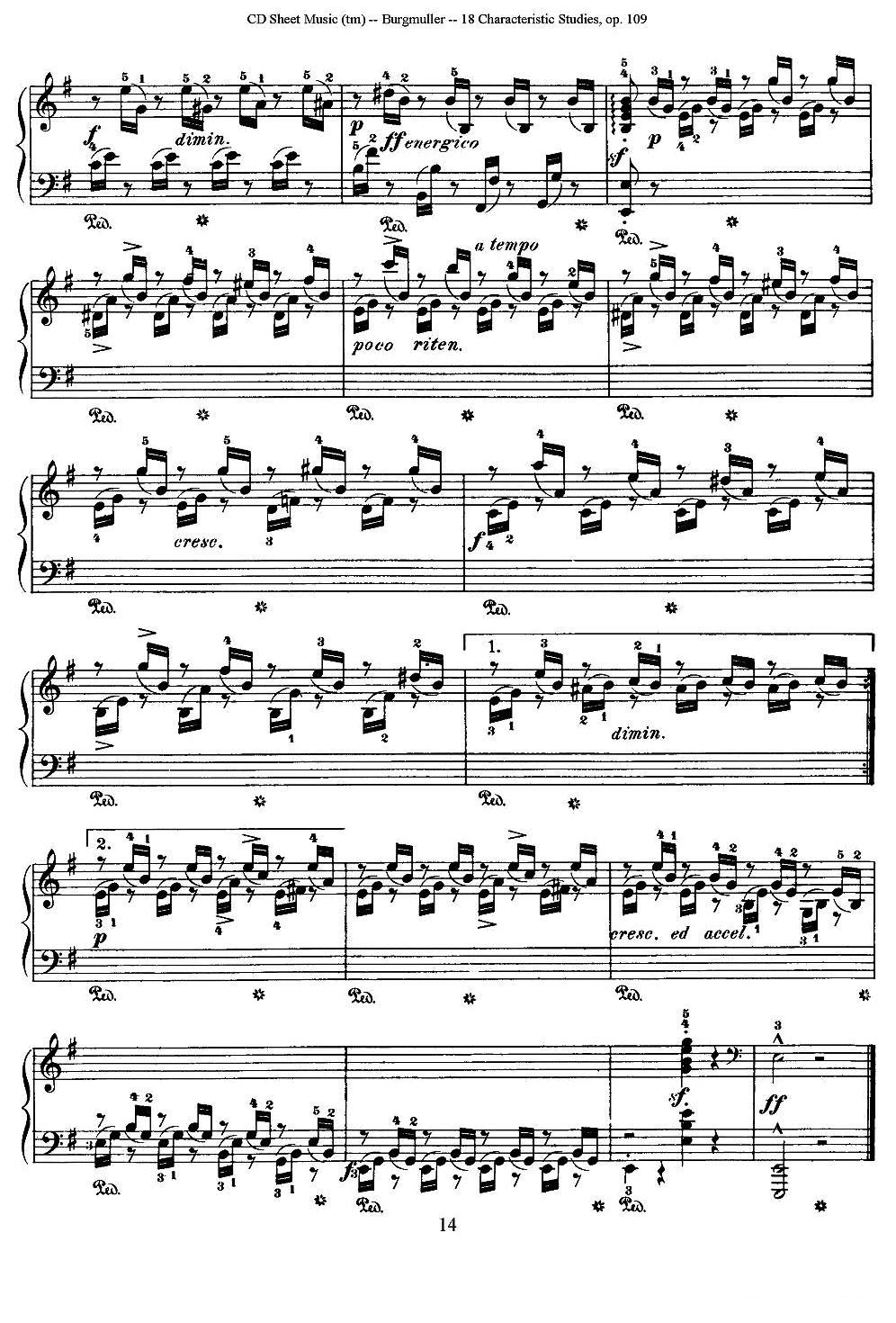 Burgmuller - 18 Characteristic Studies（8）钢琴曲谱（图2）