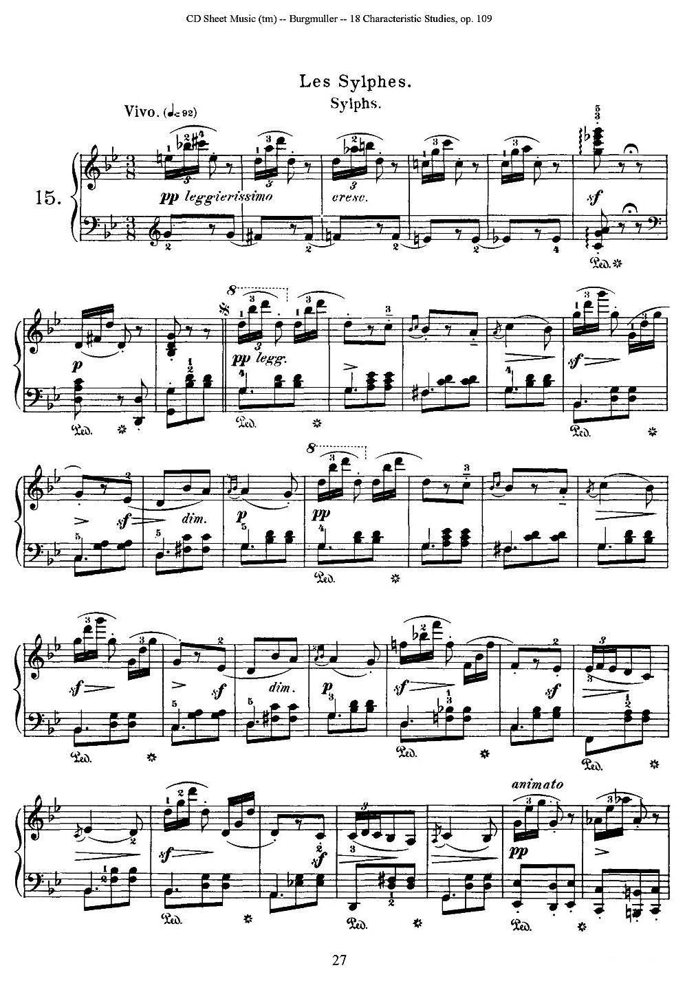 Burgmuller - 18 Characteristic Studies（15）钢琴曲谱（图1）