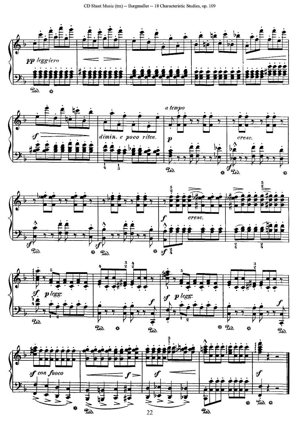 Burgmuller - 18 Characteristic Studies（12）钢琴曲谱（图2）