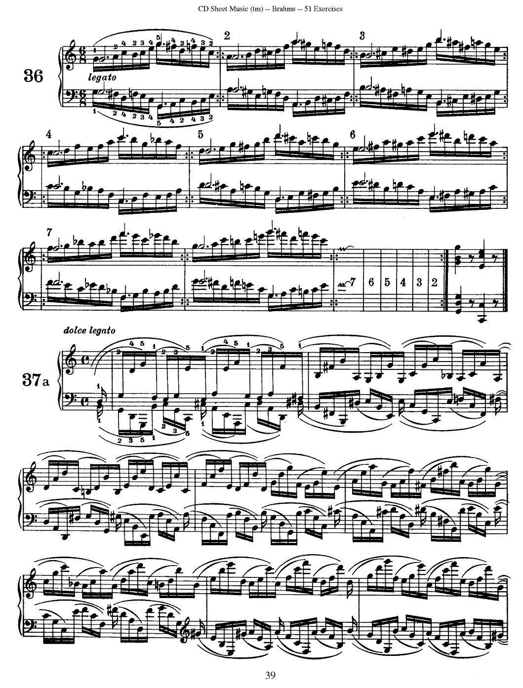 勃拉姆斯 - 51首练习曲（31—40a）钢琴曲谱（图7）