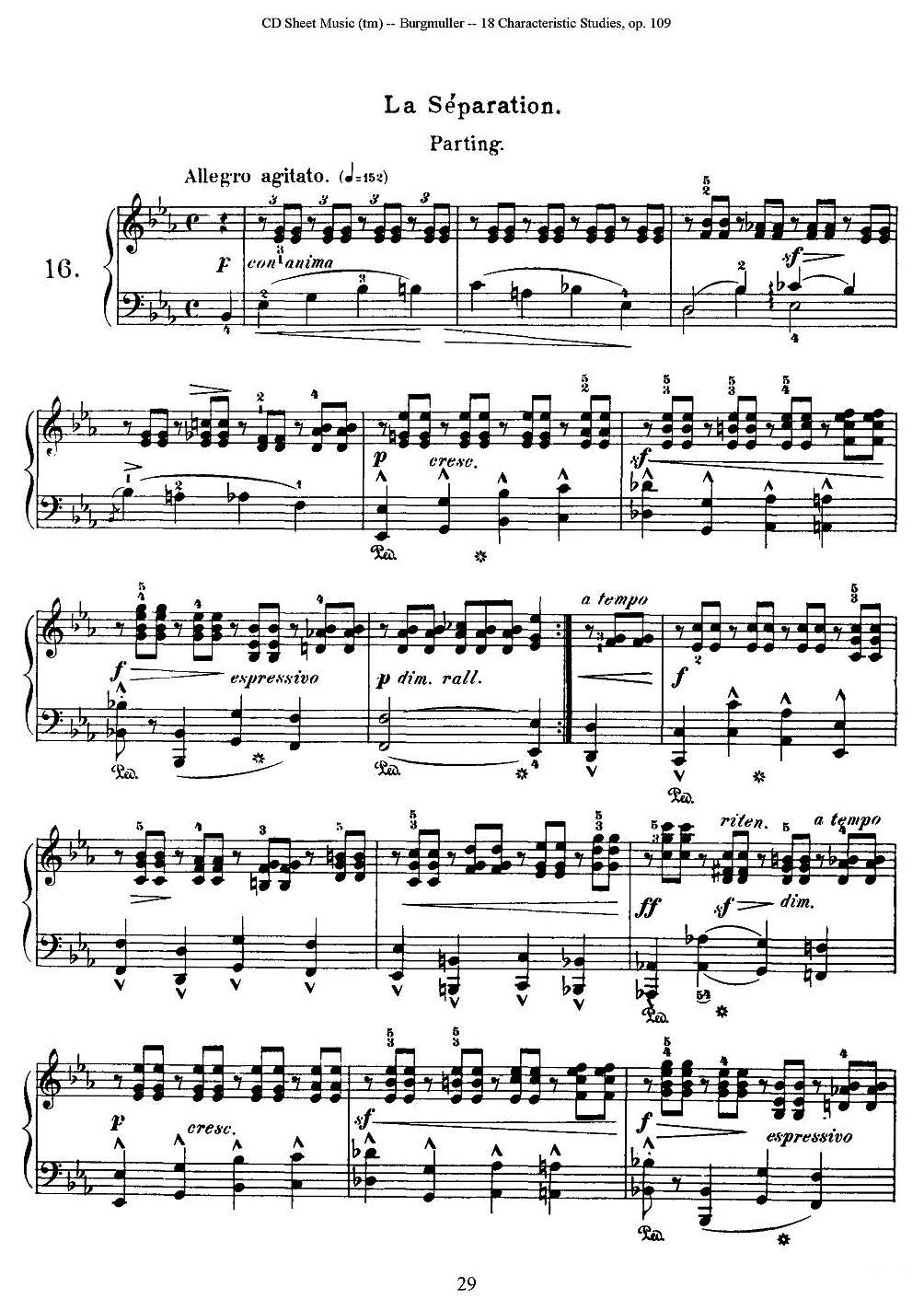 Burgmuller - 18 Characteristic Studies（16）钢琴曲谱（图1）