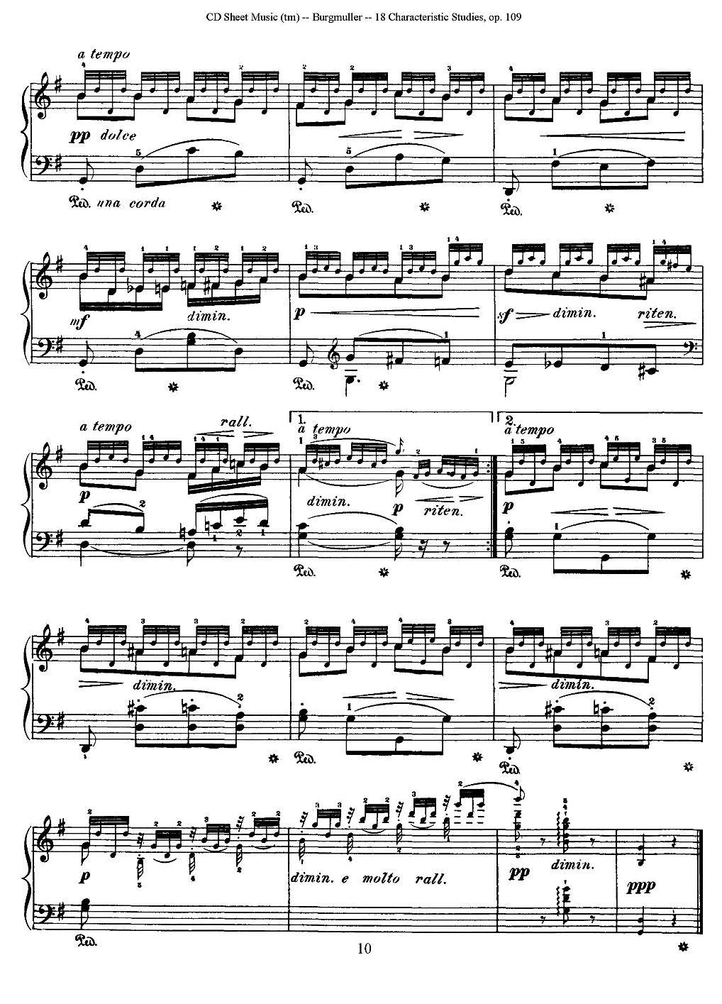 Burgmuller - 18 Characteristic Studies（5）钢琴曲谱（图2）