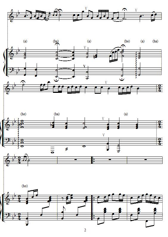 吉祥那达慕（内蒙民歌、钢琴伴奏谱）钢琴曲谱（图2）