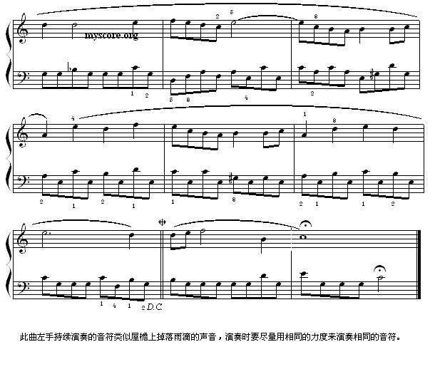 肖邦钢琴小曲：雨滴前奏曲 （简易版）钢琴曲谱（图2）