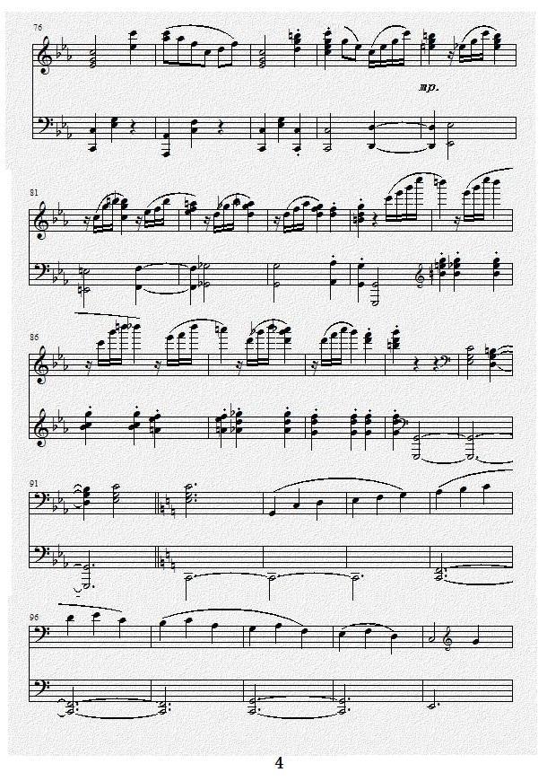 钢琴奏鸣曲Ⅱ（回旋曲）（项道荣作品）钢琴曲谱（图4）