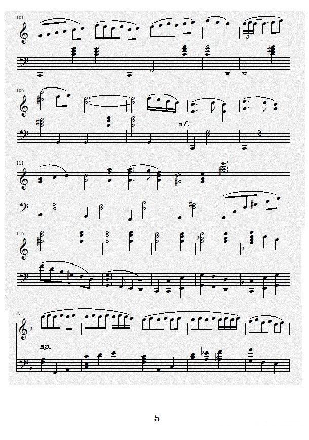 钢琴奏鸣曲Ⅱ（回旋曲）（项道荣作品）钢琴曲谱（图5）