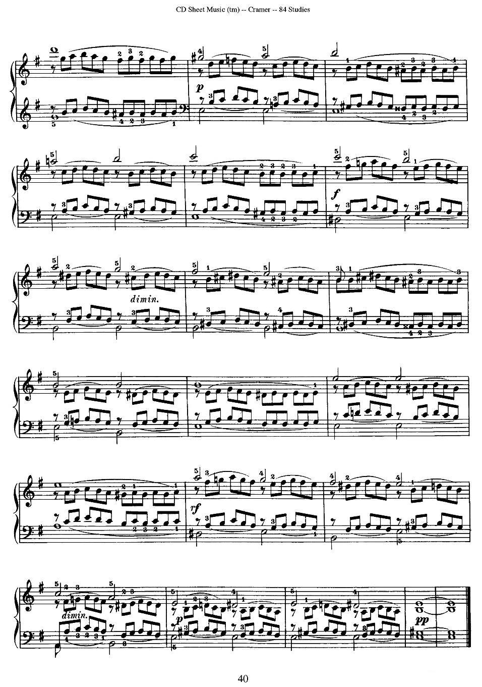 Cramer - 84 exercices（16—20）（克拉莫84首钢琴练习曲）钢琴曲谱（图10）