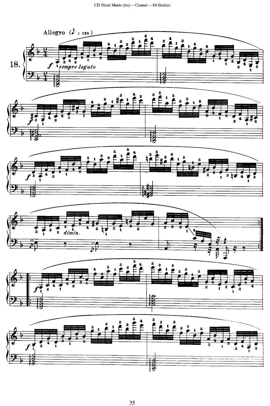 Cramer - 84 exercices（16—20）（克拉莫84首钢琴练习曲）钢琴曲谱（图5）