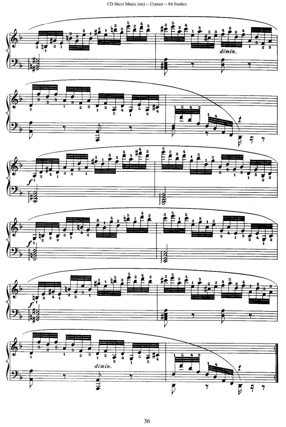 Cramer - 84 exercices（16—20）（克拉莫84首钢琴练习曲）钢琴曲谱（图6）
