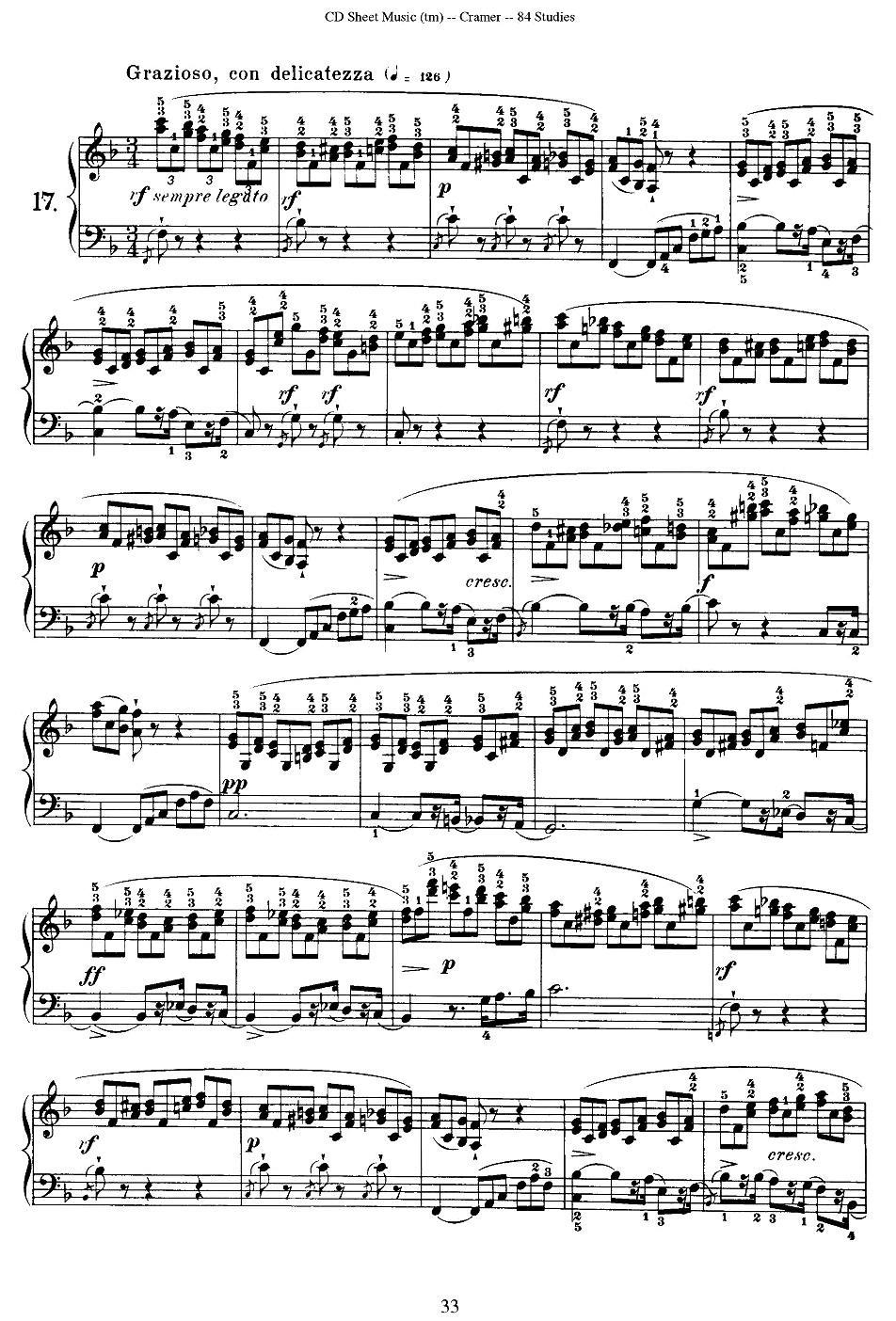 Cramer - 84 exercices（16—20）（克拉莫84首钢琴练习曲）钢琴曲谱（图3）