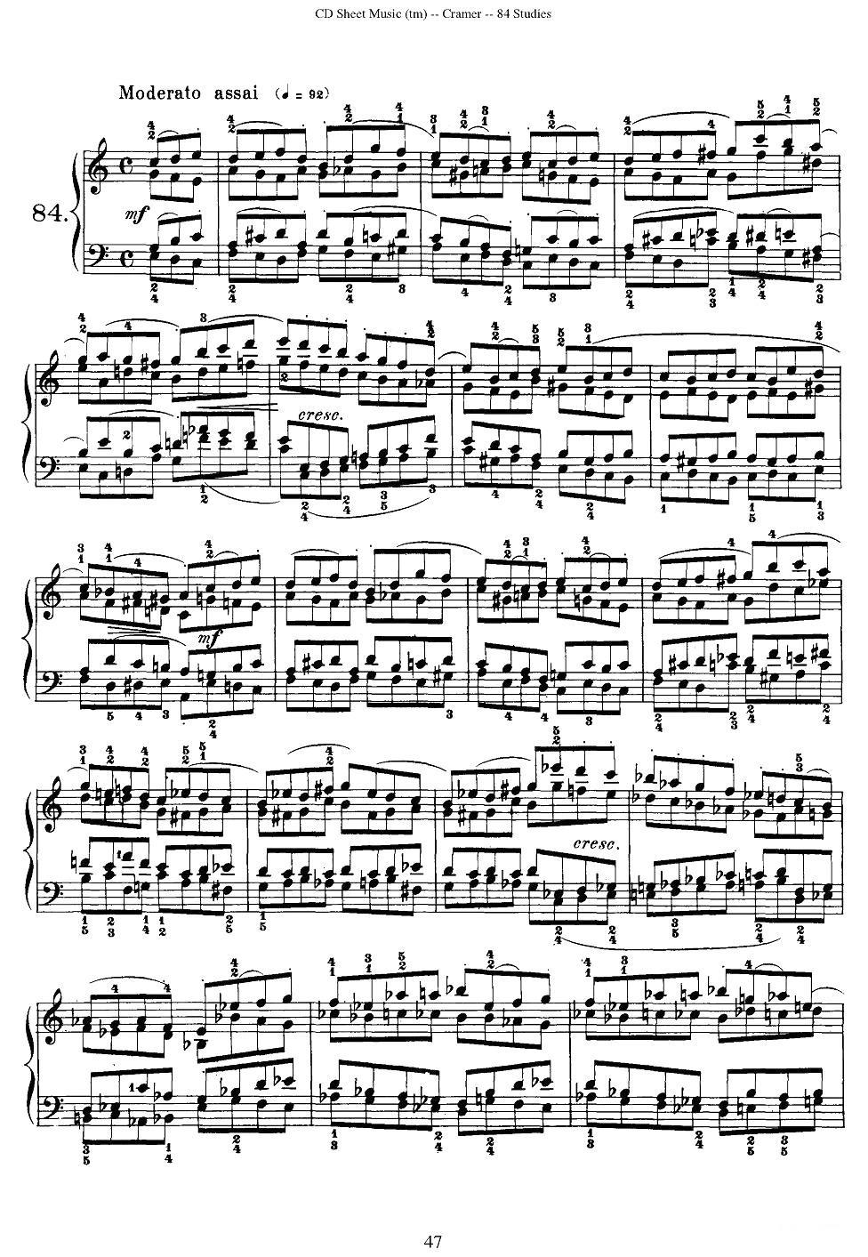 Cramer - 84 exercices（81—84）（克拉莫84首钢琴练习曲）钢琴曲谱（图7）