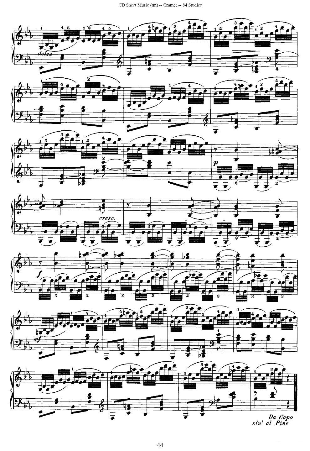 Cramer - 84 exercices（81—84）（克拉莫84首钢琴练习曲）钢琴曲谱（图4）
