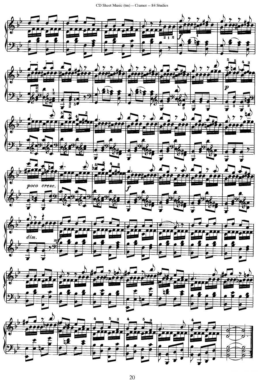 Cramer - 84 exercices（66—70）（克拉莫84首钢琴练习曲）钢琴曲谱（图10）