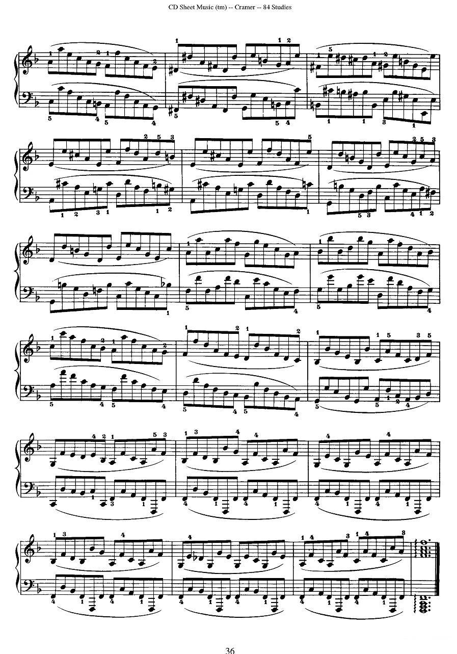Cramer - 84 exercices（46—50）（克拉莫84首钢琴练习曲）钢琴曲谱（图6）