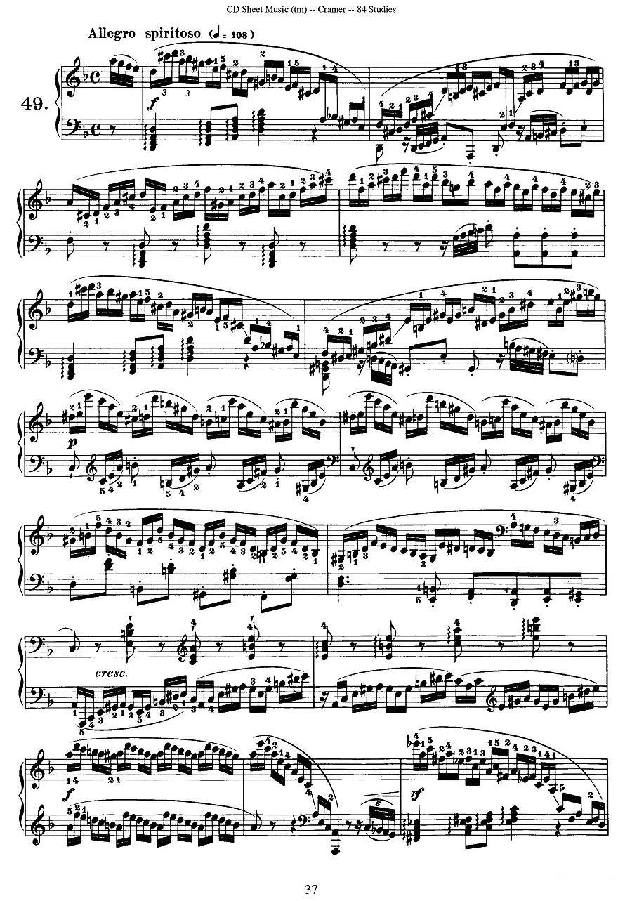Cramer - 84 exercices（46—50）（克拉莫84首钢琴练习曲）钢琴曲谱（图7）
