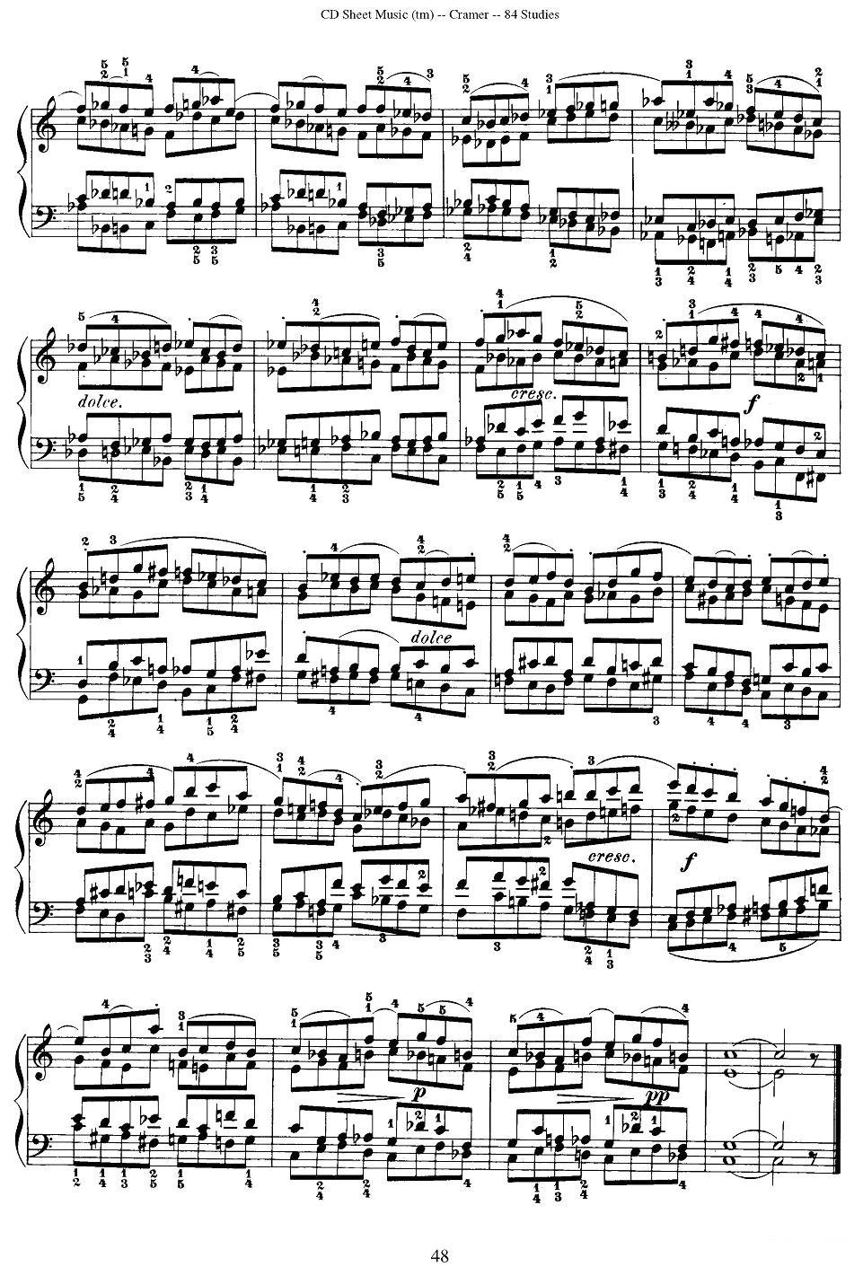 Cramer - 84 exercices（81—84）（克拉莫84首钢琴练习曲）钢琴曲谱（图8）