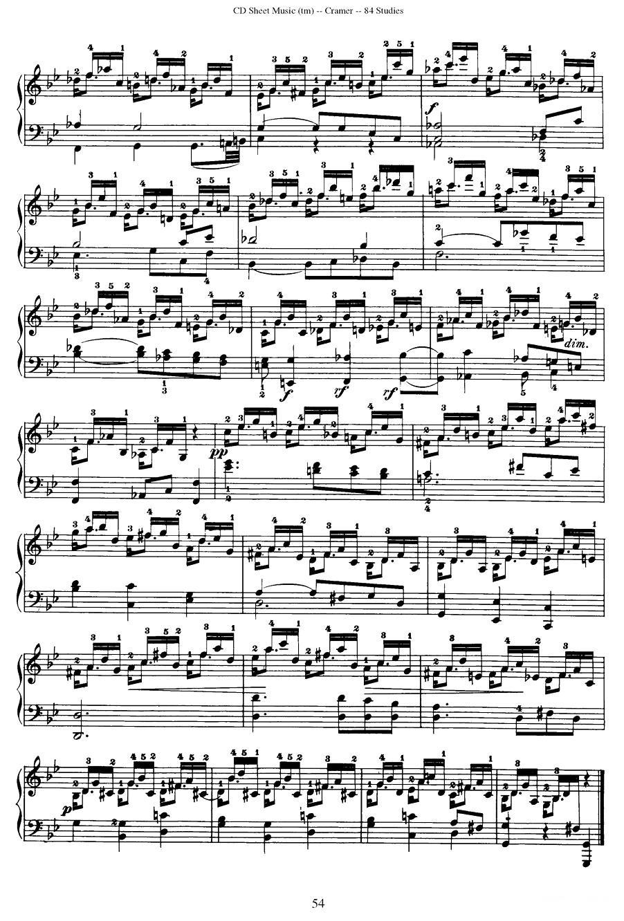 Cramer - 84 exercices（56—60）（克拉莫84首钢琴练习曲）钢琴曲谱（图4）
