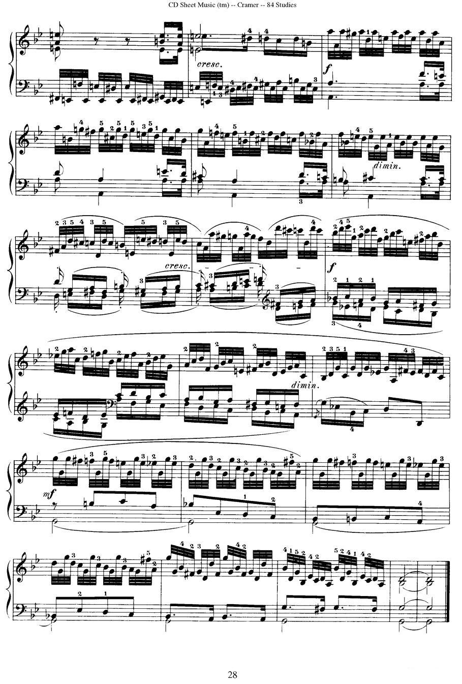 Cramer - 84 exercices（71—75）（克拉莫84首钢琴练习曲）钢琴曲谱（图8）
