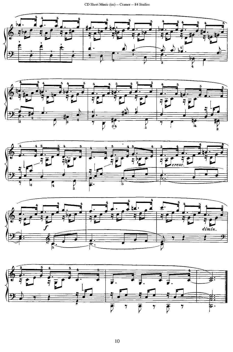 Cramer - 84 exercices（1—5）（克拉莫84首钢琴练习曲）钢琴曲谱（图10）