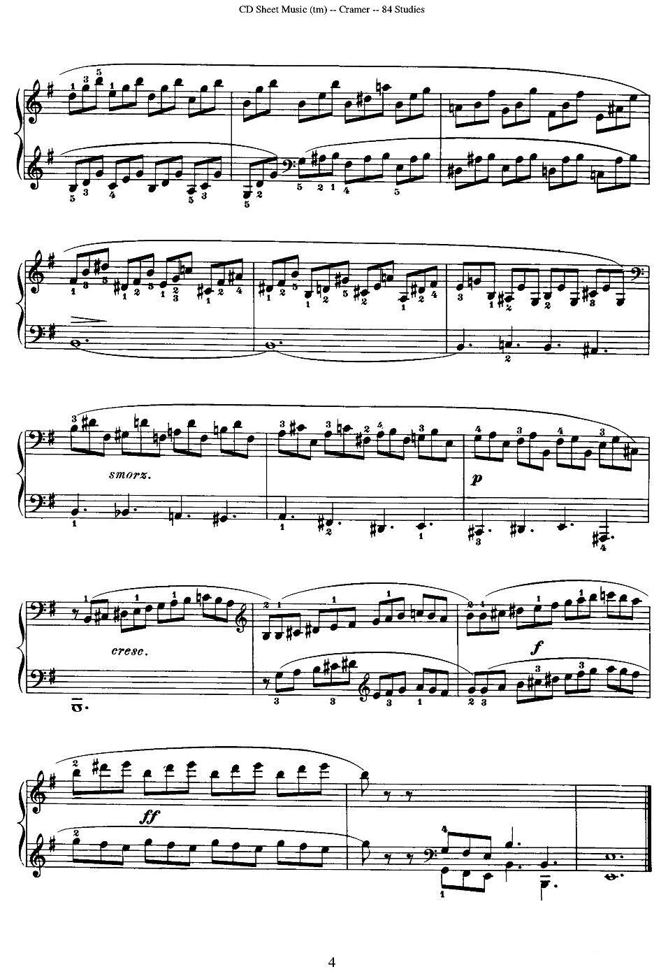 Cramer - 84 exercices（1—5）（克拉莫84首钢琴练习曲）钢琴曲谱（图4）