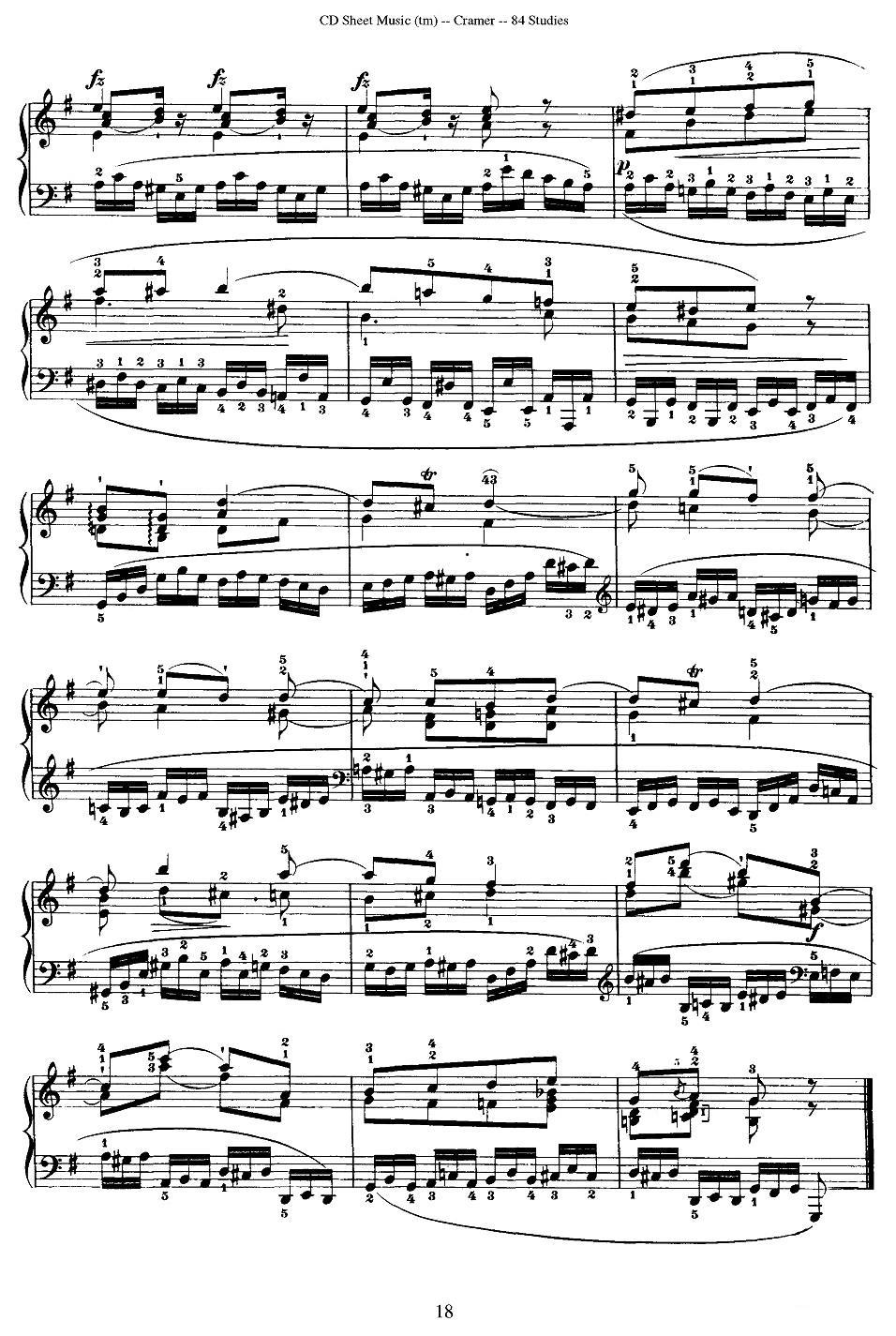 Cramer - 84 exercices（6—10）（克拉莫84首钢琴练习曲）钢琴曲谱（图8）