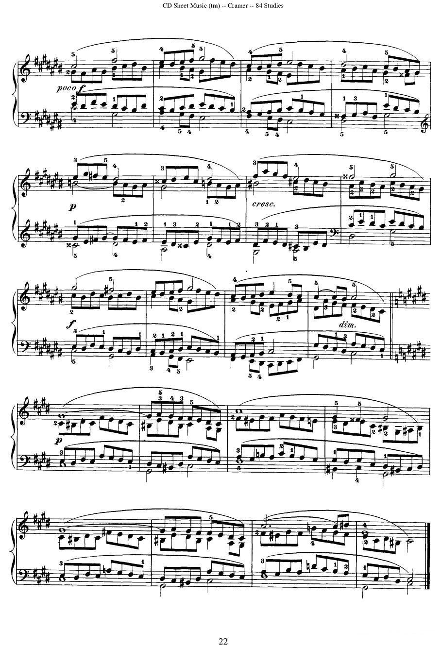 Cramer - 84 exercices（71—75）（克拉莫84首钢琴练习曲）钢琴曲谱（图2）