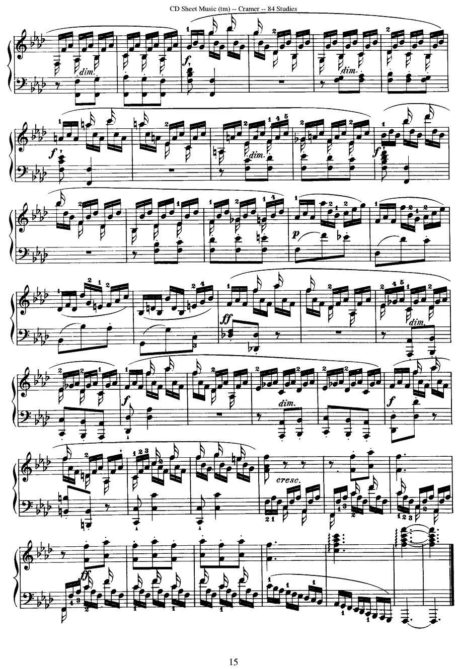 Cramer - 84 exercices（66—70）（克拉莫84首钢琴练习曲）钢琴曲谱（图5）
