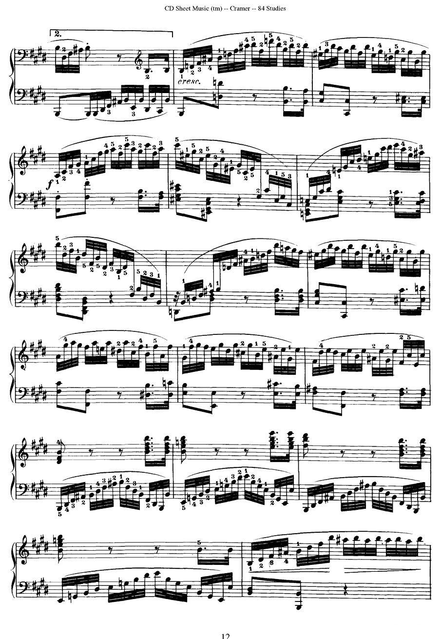 Cramer - 84 exercices（66—70）（克拉莫84首钢琴练习曲）钢琴曲谱（图2）