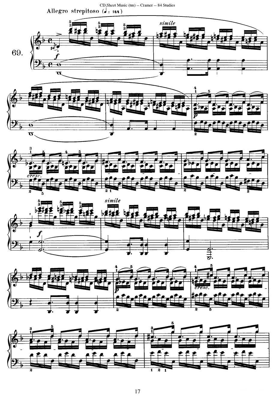 Cramer - 84 exercices（66—70）（克拉莫84首钢琴练习曲）钢琴曲谱（图7）