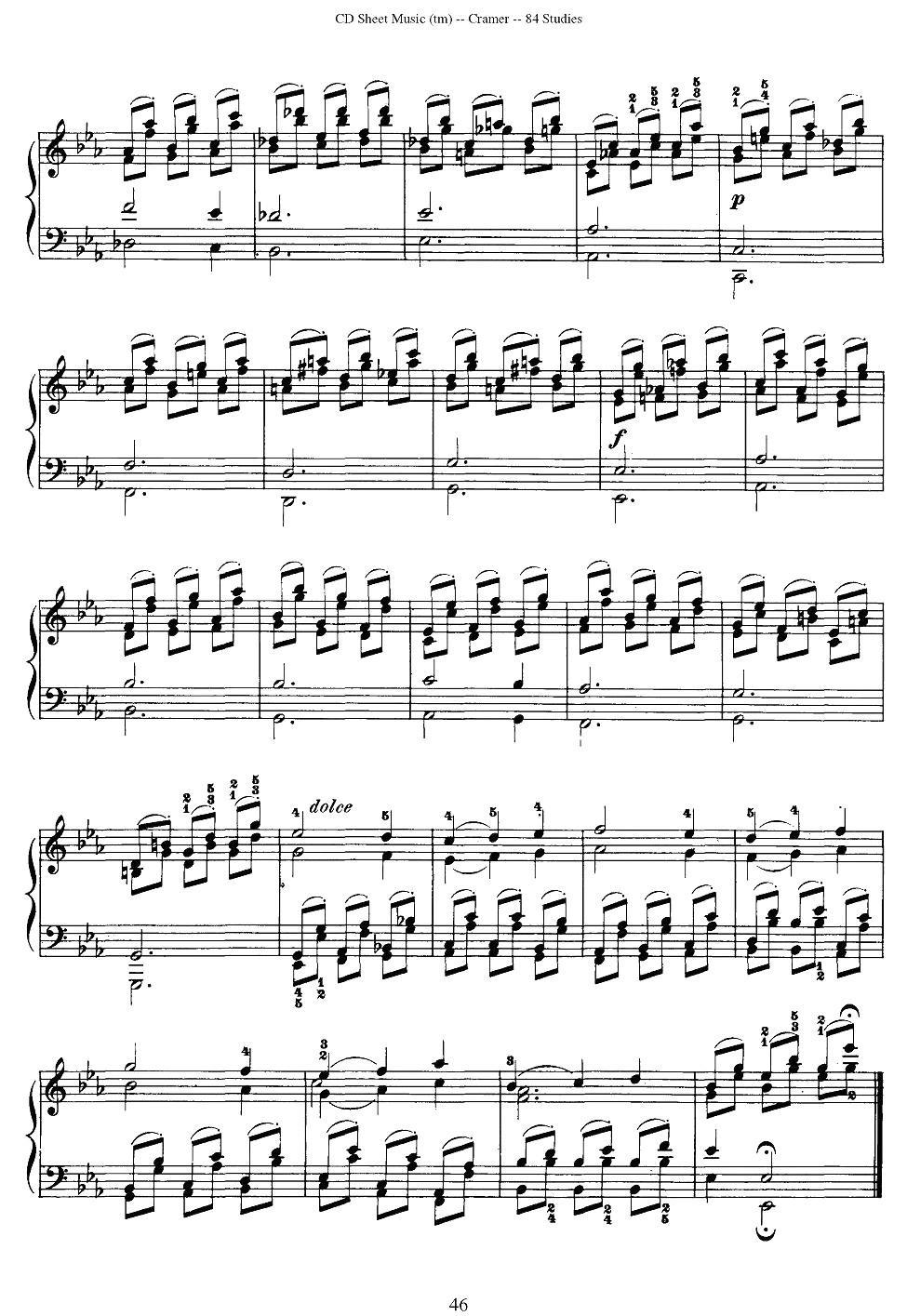 Cramer - 84 exercices（81—84）（克拉莫84首钢琴练习曲）钢琴曲谱（图6）