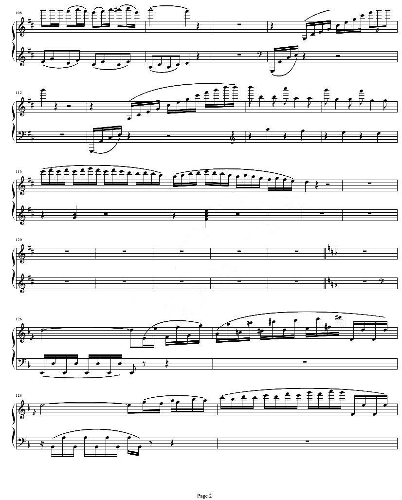 贝多芬钢琴协奏曲Op61第一乐章钢琴曲谱（图2）