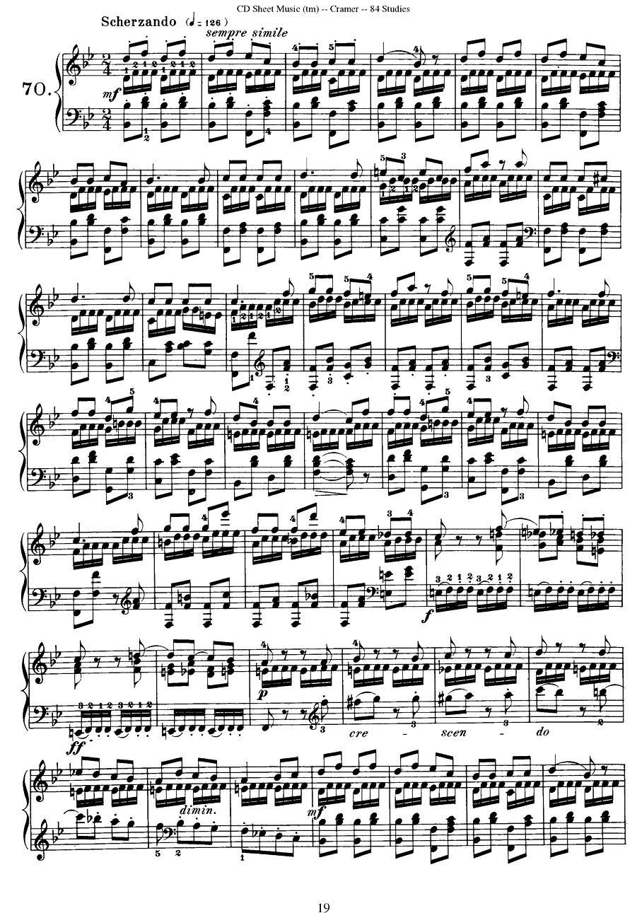Cramer - 84 exercices（66—70）（克拉莫84首钢琴练习曲）钢琴曲谱（图9）