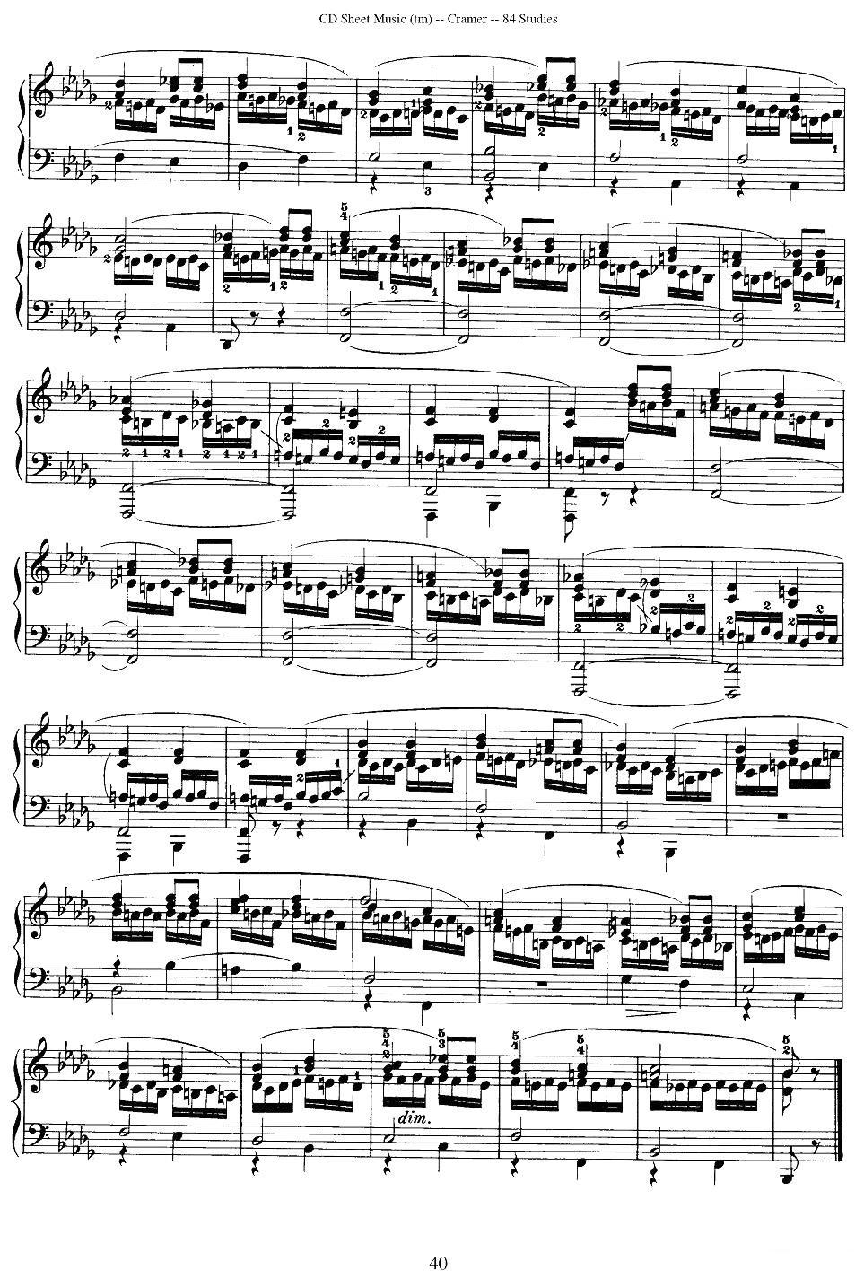 Cramer - 84 exercices（76—80）（克拉莫84首钢琴练习曲）钢琴曲谱（图10）