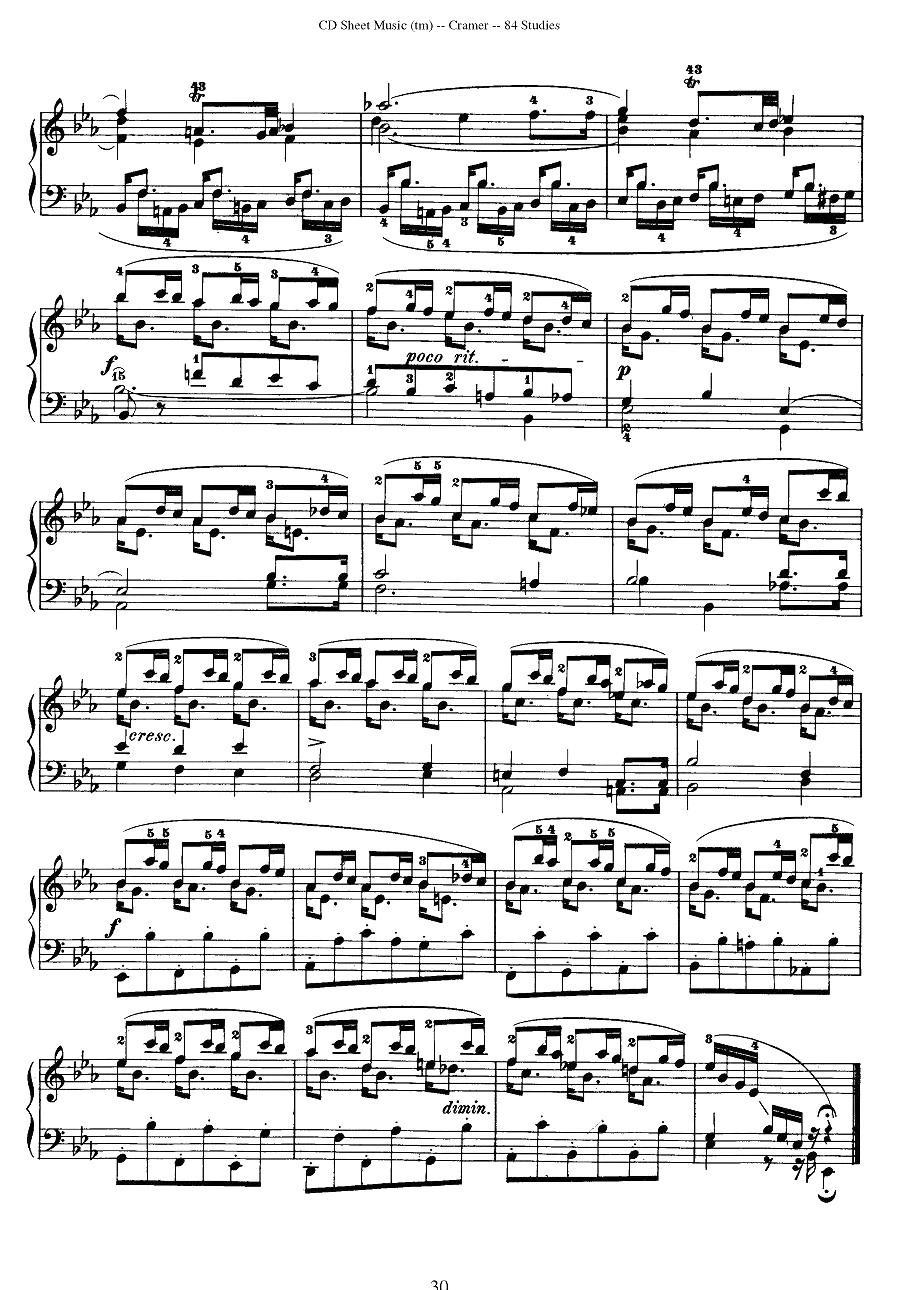 Cramer - 84 exercices（41—45）（克拉莫84首钢琴练习曲）钢琴曲谱（图10）