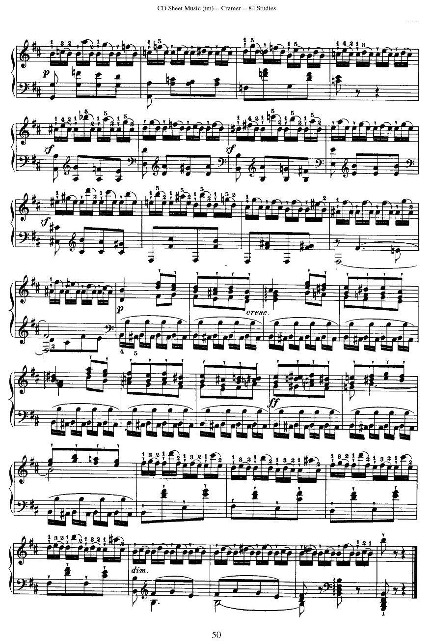 Cramer - 84 exercices（51—55）（克拉莫84首钢琴练习曲）钢琴曲谱（图10）